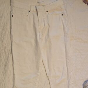 LOFT Cream Straight Leg Jeans